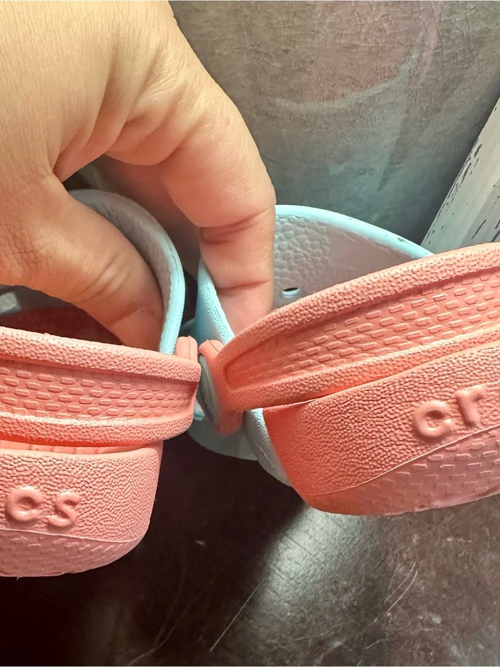 CROCS Kids Electro Two-Tone Aqua and Coral Clog